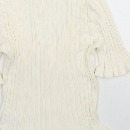 Womens UK Size M Brave Soul Ivory Pullover Jumper
