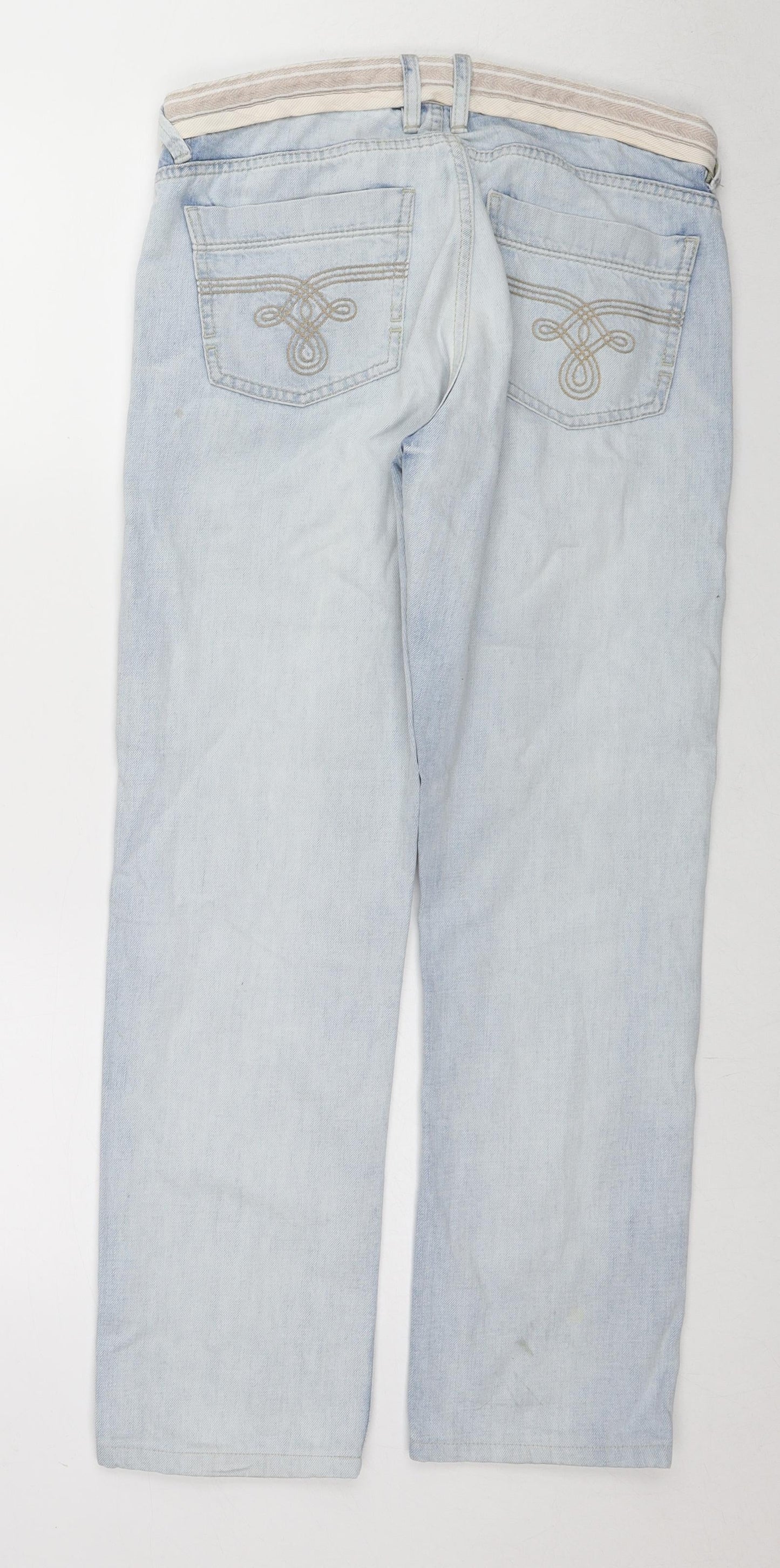 Lab Mens Blue Cotton Straight Jeans Size 32 in L27 in Regular Zip