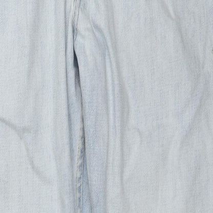 Lab Mens Blue Cotton Straight Jeans Size 32 in L27 in Regular Zip