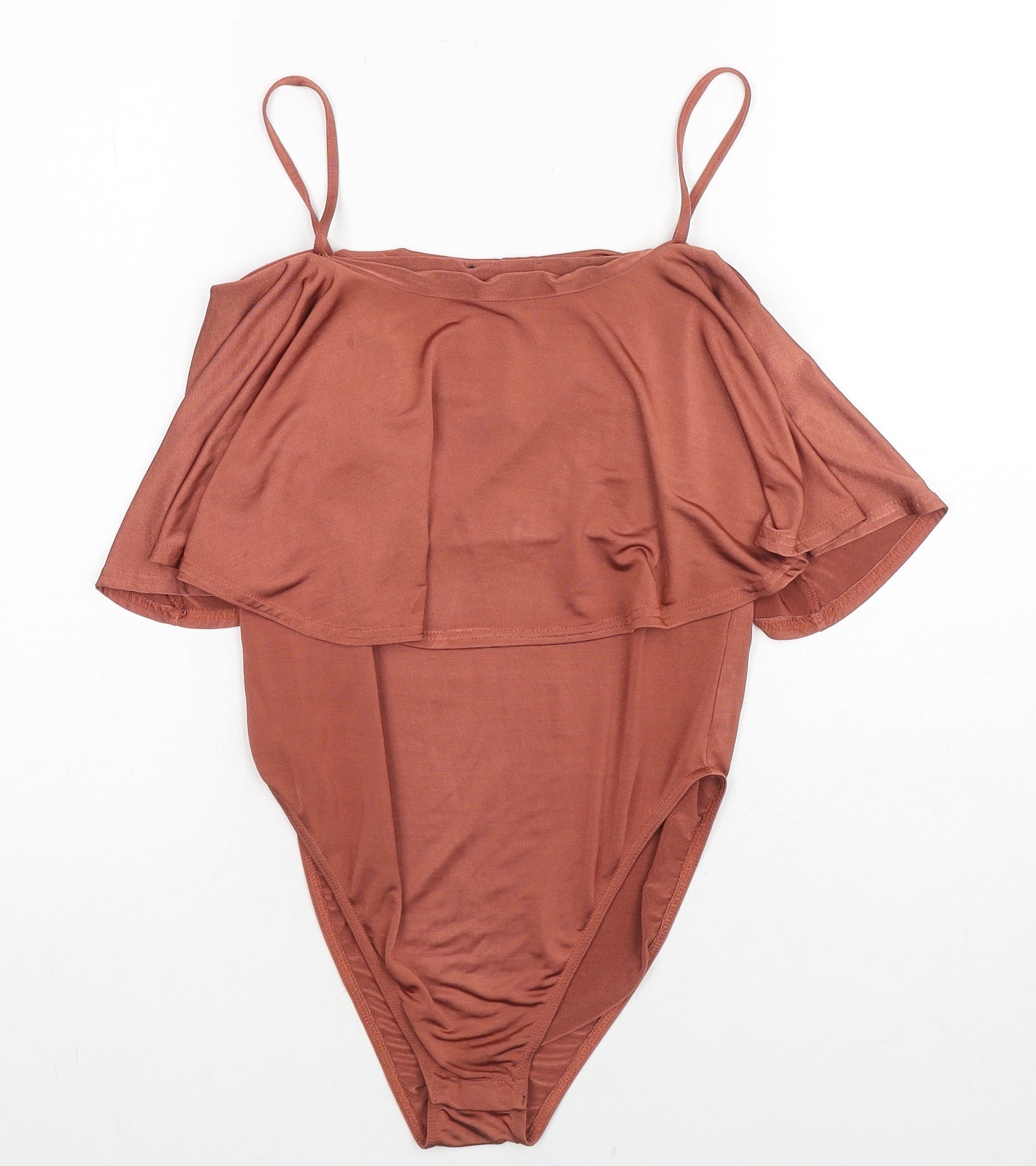 River Island Womens Brown Polyester Bodysuit One-Piece Size 8 Snap