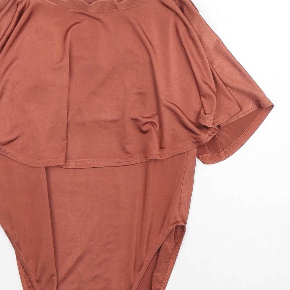 River Island Womens Brown Polyester Bodysuit One-Piece Size 8 Snap
