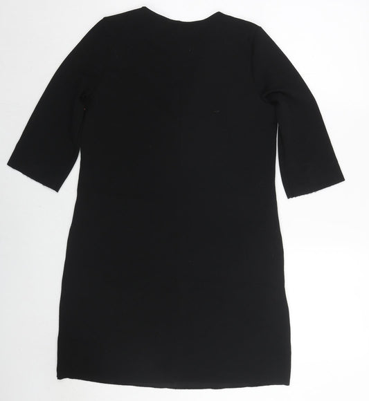 Zara Womens Multicoloured Geometric Polyester A-Line Size S Round Neck Pullover
