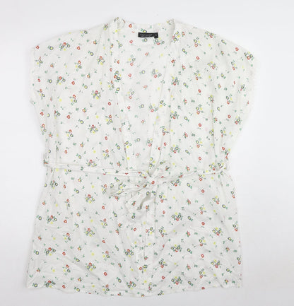 Womens UK Size 6 Topshop White Kimono Blouse