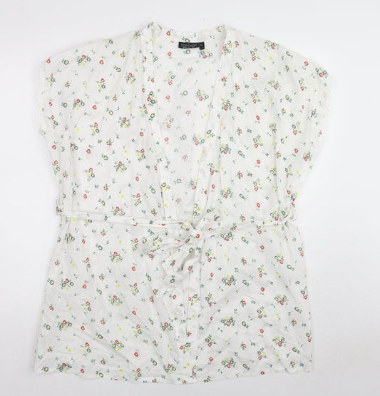 Womens UK Size 6 Topshop White Kimono Blouse