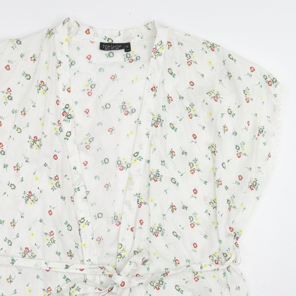 Womens UK Size 6 Topshop White Kimono Blouse