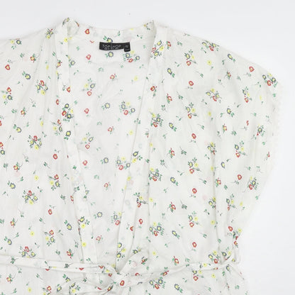Womens UK Size 6 Topshop White Kimono Blouse