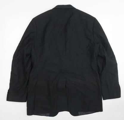 Sand Mens Black Striped Cotton Jacket Suit Jacket Size 44 Regular