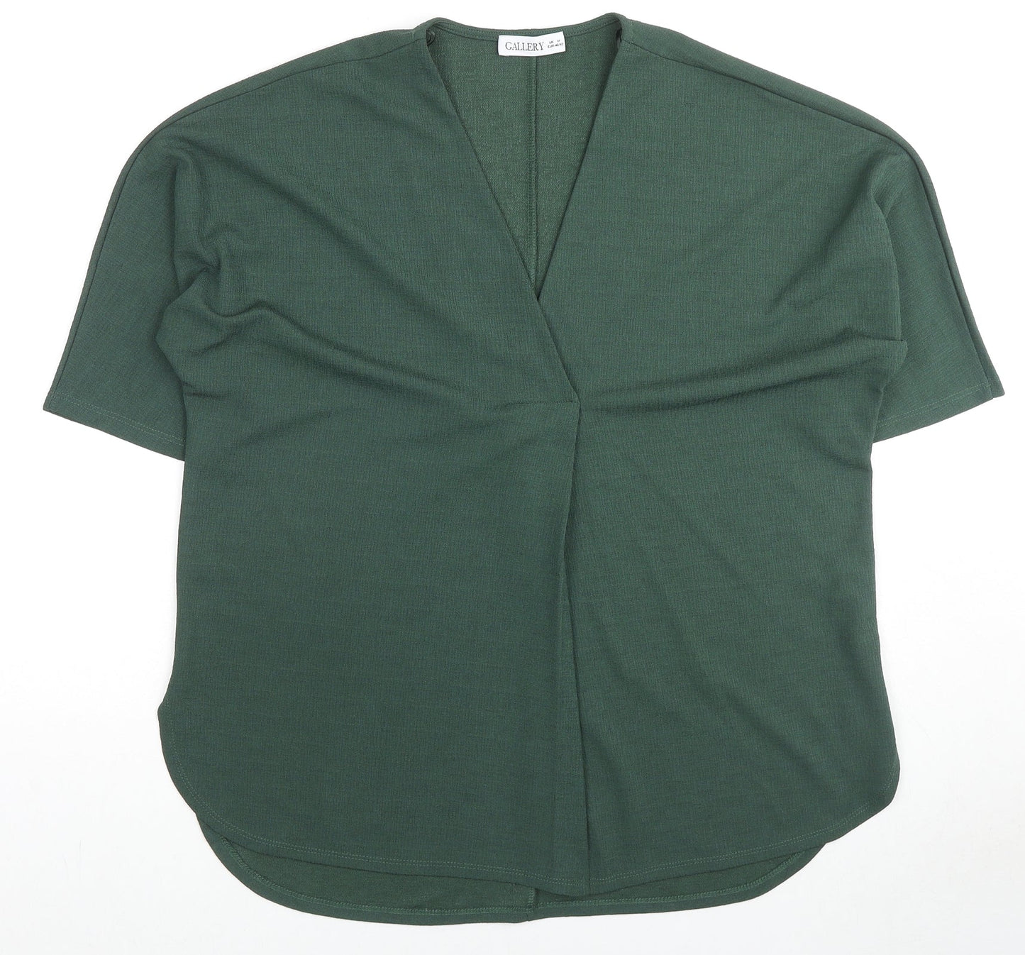 Womens UK Size M Gallery Green Basic Blouse