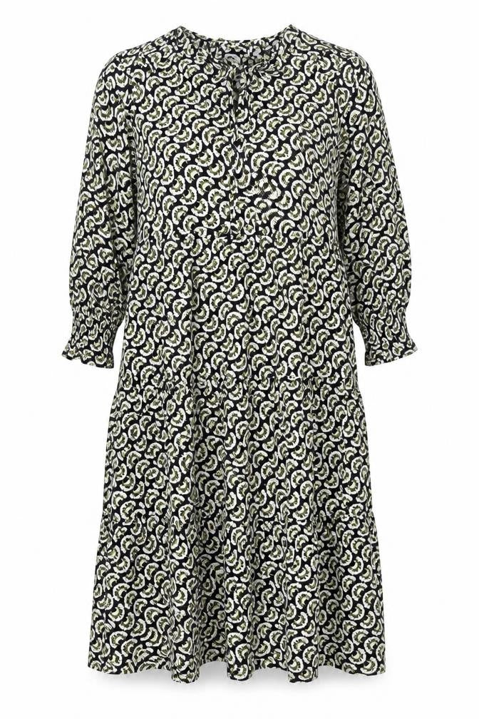 Marks and Spencer Womens Multicoloured Geometric Viscose Shift Size 12 Mock Neck Tie