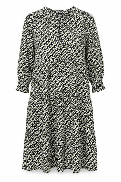 Marks and Spencer Womens Multicoloured Geometric Viscose Shift Size 12 Mock Neck Tie