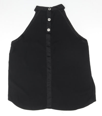 Womens UK Size 8 River Island Black Basic Tank