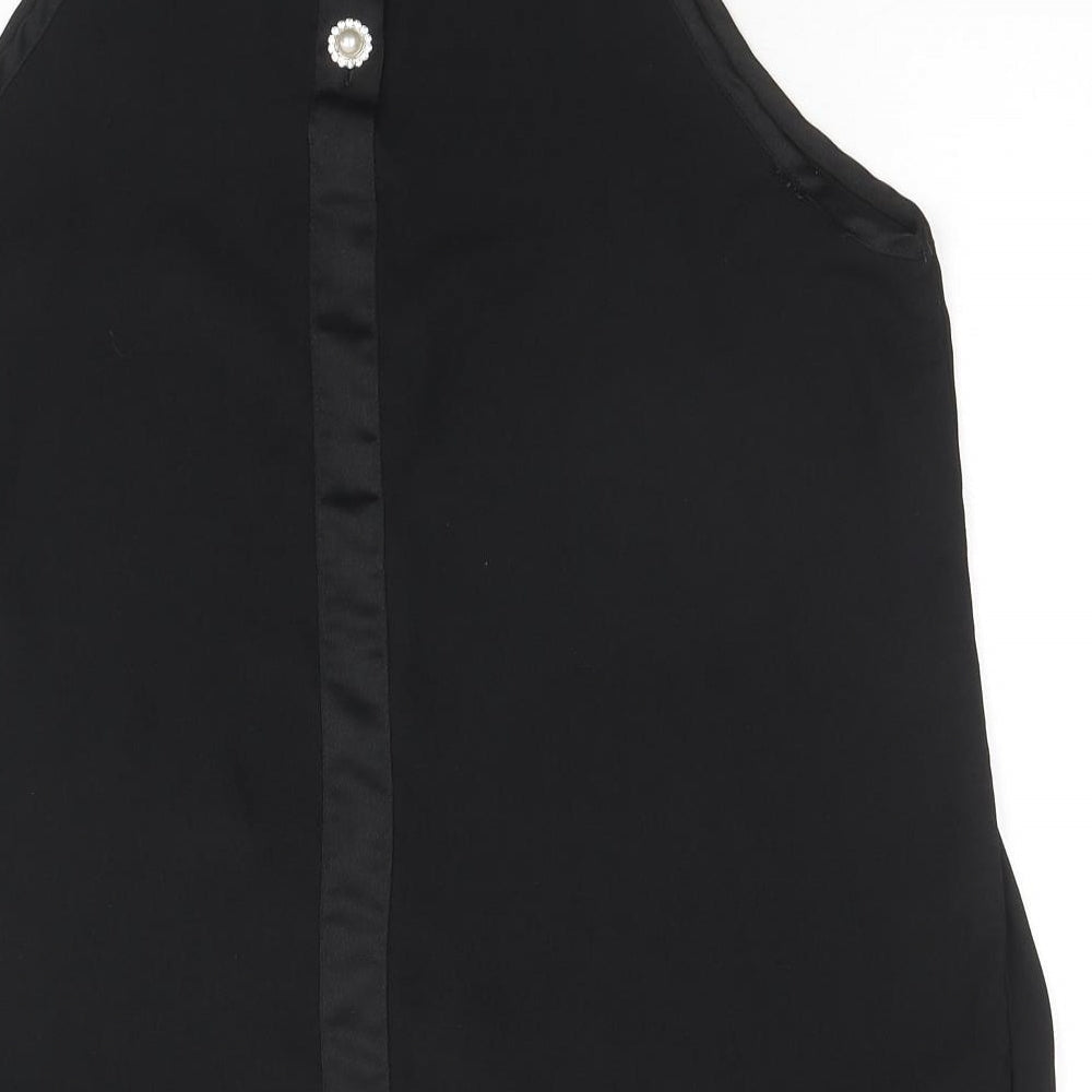 Womens UK Size 8 River Island Black Basic Tank