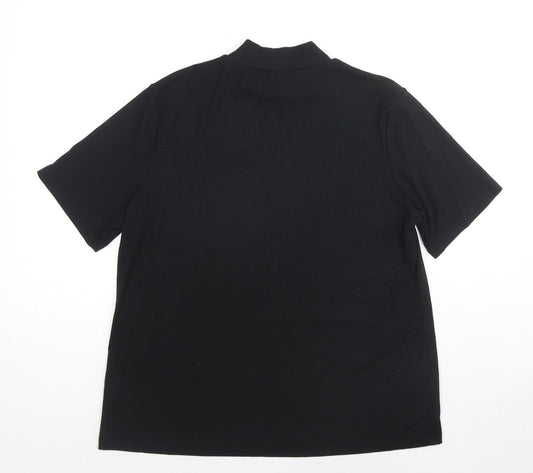 Womens UK Size XL H&M Black Tunic Blouse