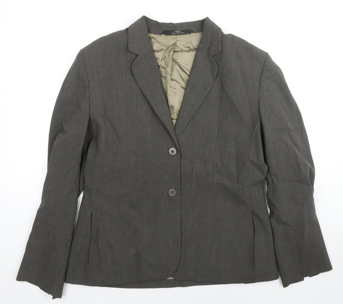 St Michael Womens Grey Wool Jacket Suit Jacket Size 16