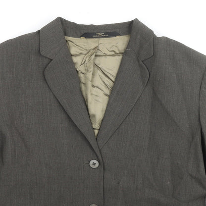 St Michael Womens Grey Wool Jacket Suit Jacket Size 16