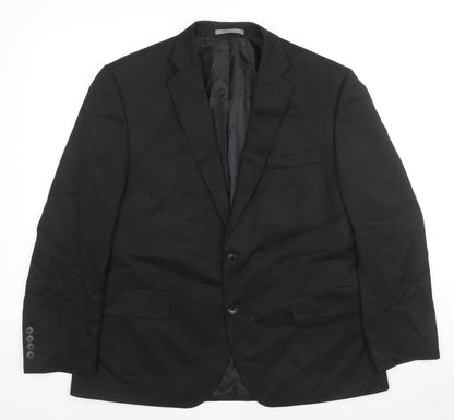 Marks and Spencer Mens Black Polyester Jacket Suit Jacket Size 42 Regular
