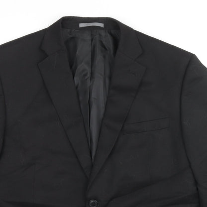 Marks and Spencer Mens Black Polyester Jacket Suit Jacket Size 42 Regular