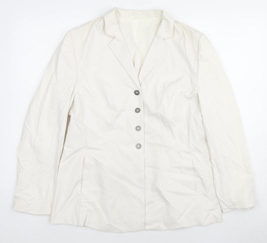 Gerry Weber Womens White Jacket Blazer Size 16 Button