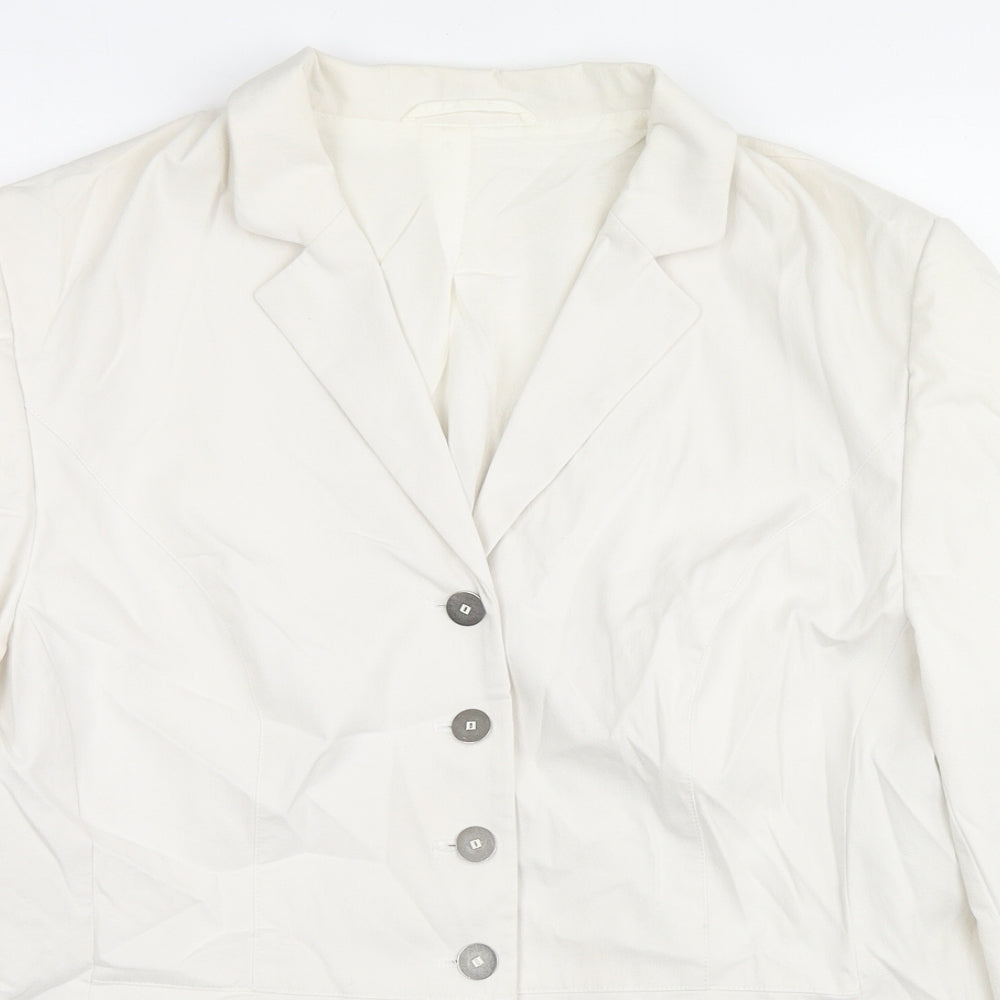 Gerry Weber Womens White Jacket Blazer Size 16 Button