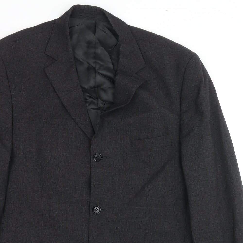 Mens UK Size 42 Blazer Regular Grey Suit Jacket