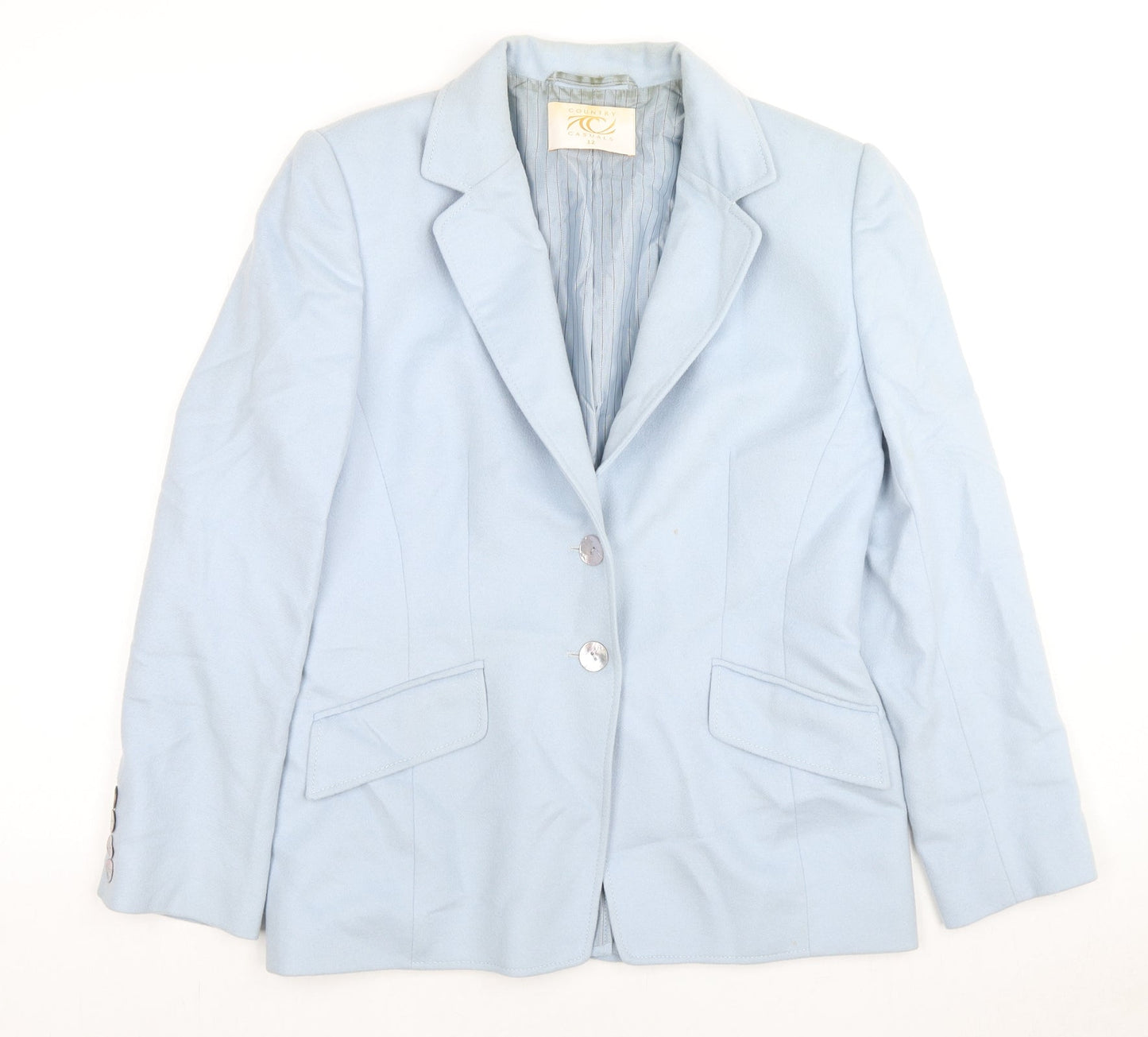 Country Casuals Womens Blue Jacket Blazer Size 12 Button