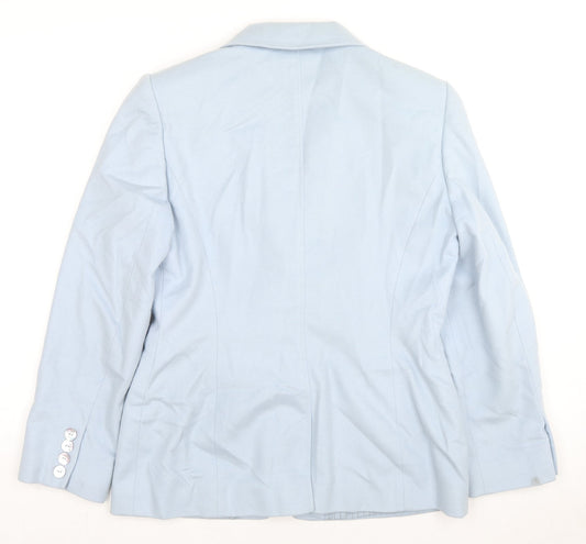 Country Casuals Womens Blue Jacket Blazer Size 12 Button