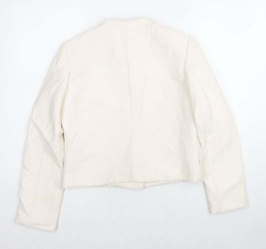 H&M Womens Ivory Jacket Size 8 Snap