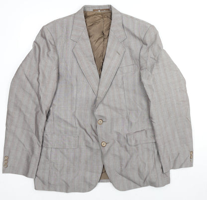 Mens UK Size 42 Trevira Regular Grey Suit Jacket