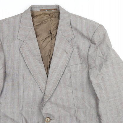 Mens UK Size 42 Trevira Regular Grey Suit Jacket