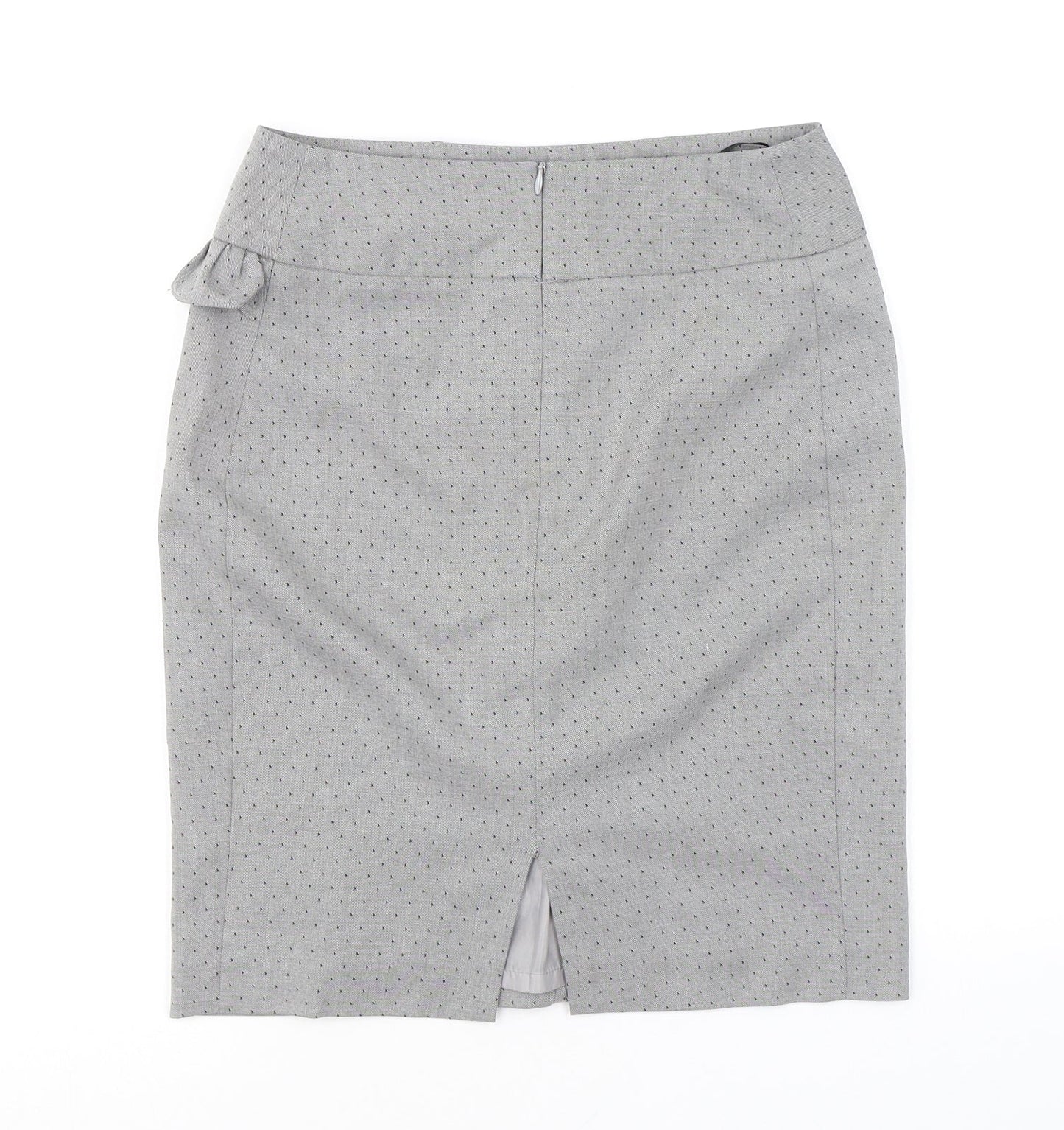 Miss Selfridge Womens Grey Geometric Polyester A-Line Skirt Size 8 Zip