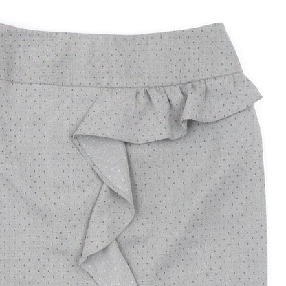 Miss Selfridge Womens Grey Geometric Polyester A-Line Skirt Size 8 Zip