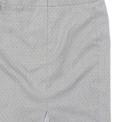 Miss Selfridge Womens Grey Geometric Polyester A-Line Skirt Size 8 Zip