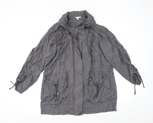 Indigo Womens Grey Jacket Coat Size 14 Zip