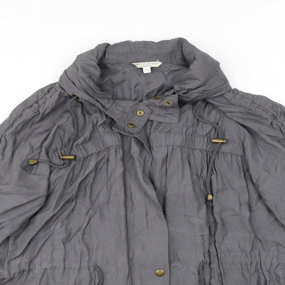 Indigo Womens Grey Jacket Coat Size 14 Zip