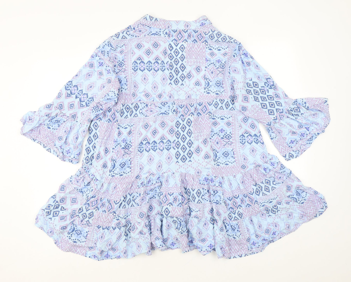 Womens UK Size S QED London Blue Tunic Blouse