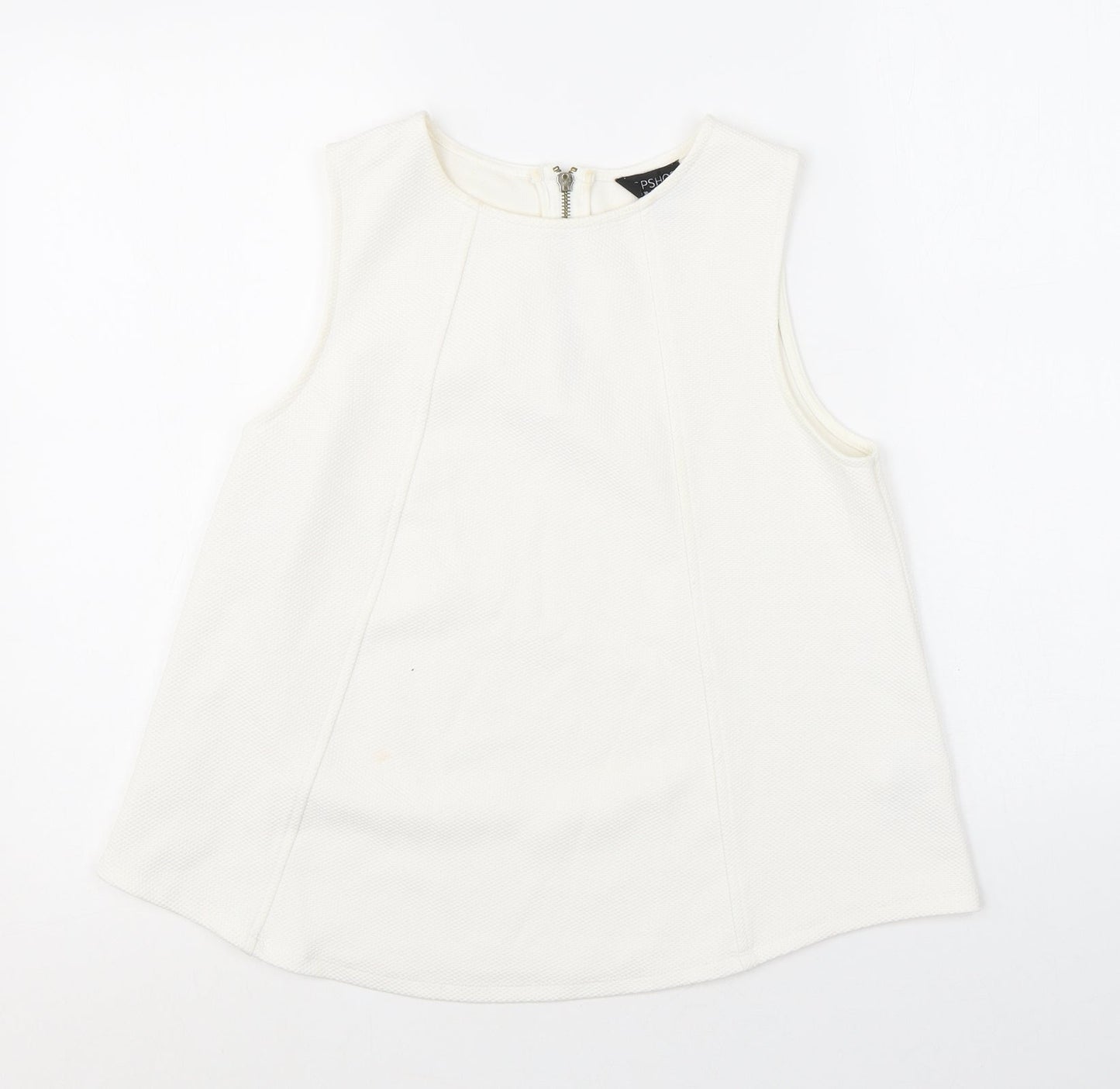 Womens UK Size 10 Topshop White Basic Tank