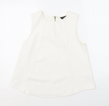 Womens UK Size 10 Topshop White Basic Tank