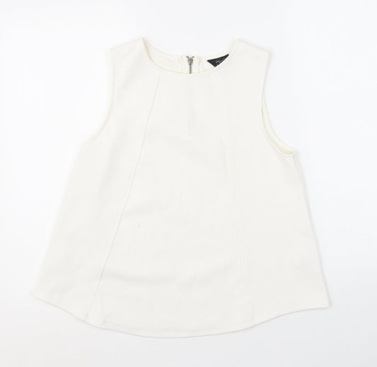 Womens UK Size 10 Topshop White Basic Tank