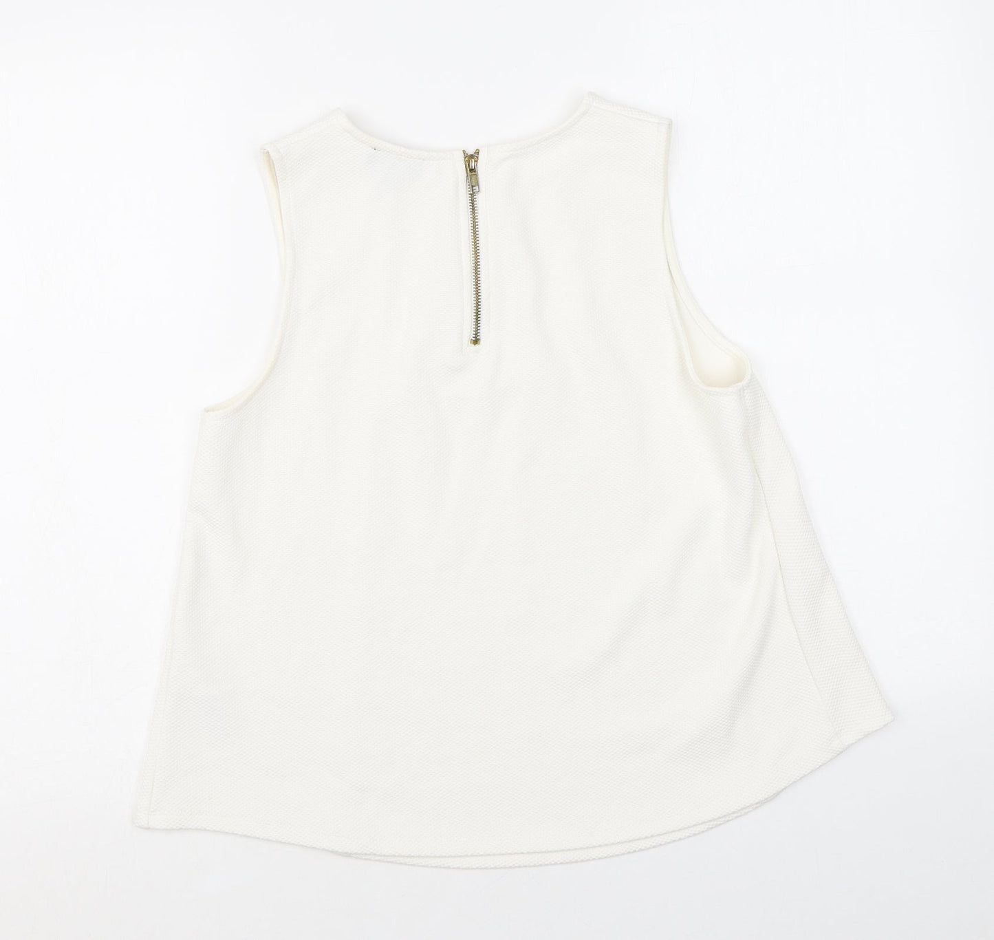 Womens UK Size 10 Topshop White Basic Tank