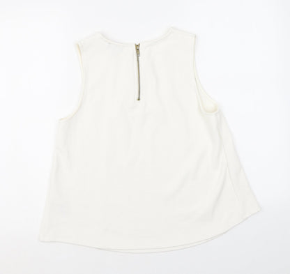 Womens UK Size 10 Topshop White Basic Tank