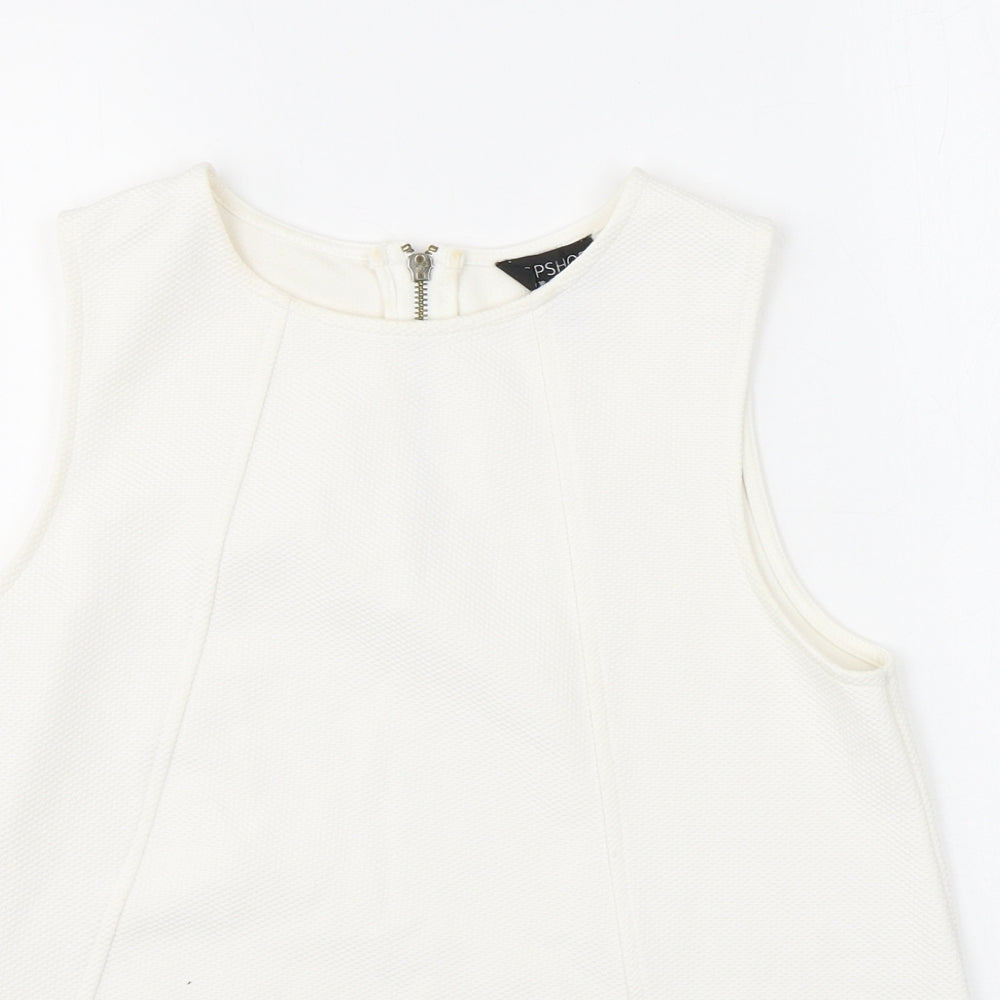 Womens UK Size 10 Topshop White Basic Tank