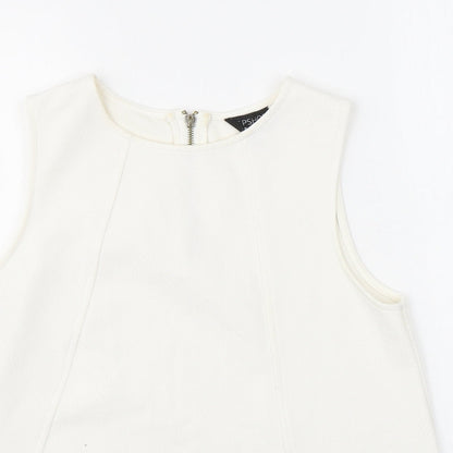 Womens UK Size 10 Topshop White Basic Tank