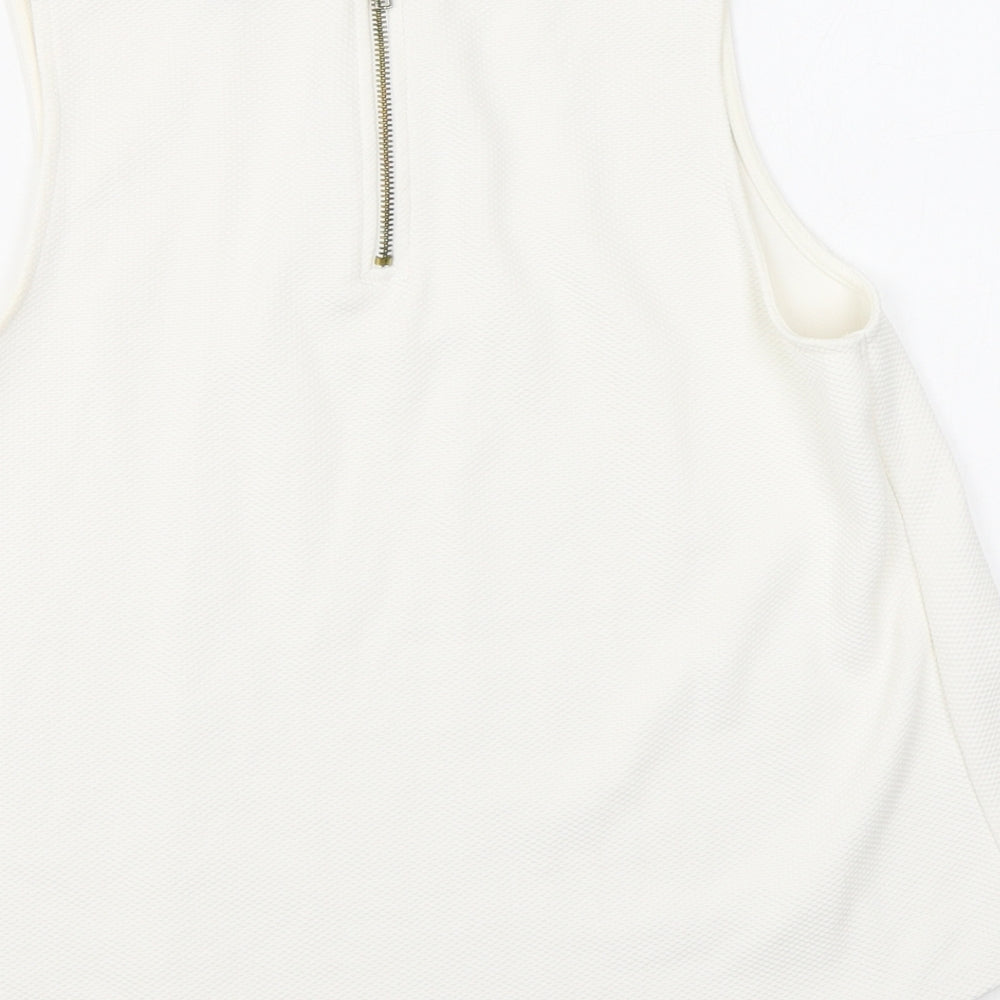 Womens UK Size 10 Topshop White Basic Tank