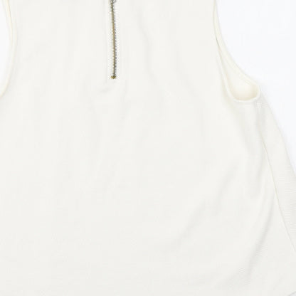 Womens UK Size 10 Topshop White Basic Tank