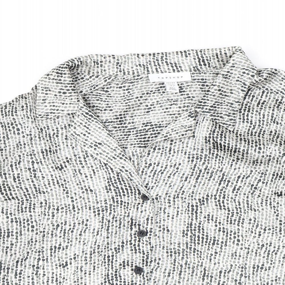 Womens UK Size 10 Topshop Grey Basic Button-Up