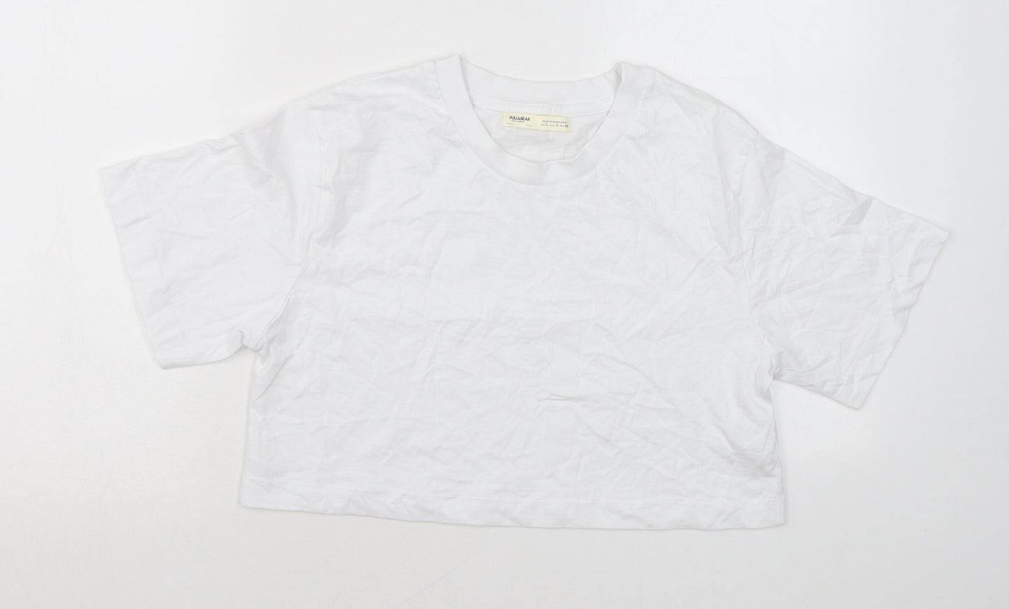 Womens UK Size S Pull&Bear White Basic T-Shirt