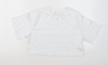 Womens UK Size S Pull&Bear White Basic T-Shirt