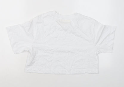 Womens UK Size S Pull&Bear White Basic T-Shirt