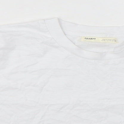 Womens UK Size S Pull&Bear White Basic T-Shirt