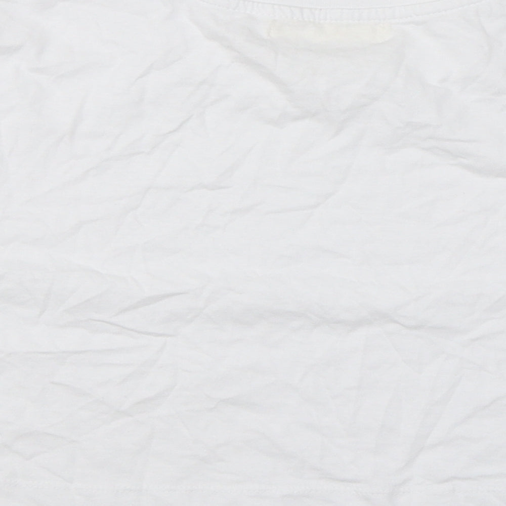 Womens UK Size S Pull&Bear White Basic T-Shirt